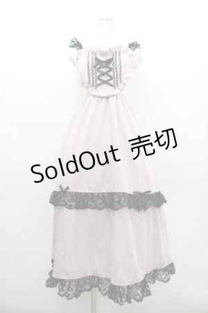 画像: Princess Melody / ハートエプロンジャンパースカート  ピンクＸ黒 I-26-03-10-061-EL-SK-SA-ZI