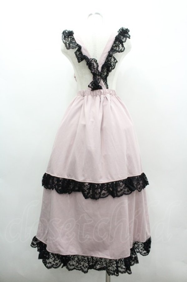 画像2: Princess Melody / ハートエプロンジャンパースカート  ピンクＸ黒 I-26-03-10-061-EL-SK-SA-ZI (2)