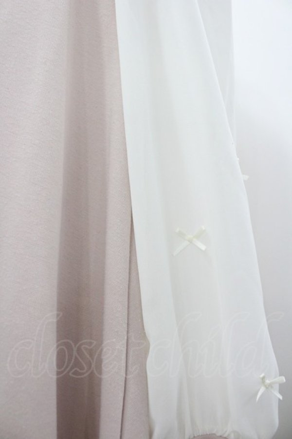 画像3: Ank Rouge / シフォンリボン袖ワンピース M ピンク I-26-03-10-062-CA-OP-TE-ZI (3)