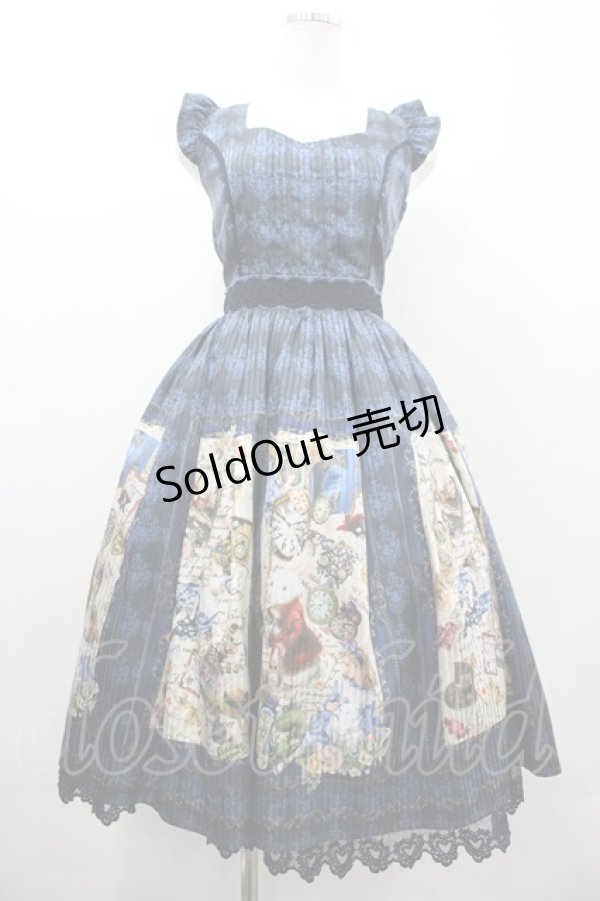 画像1: axes femme kawaii / ヘイメルアリスフレームワンピース M ブルー I-26-03-10-064-AX-OP-SA-ZI (1)