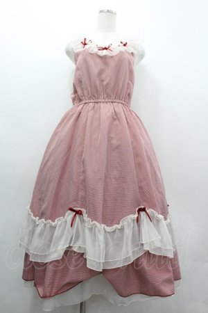 画像: axes femme / ローズリボンチェックワンピース  レッド I-26-03-10-065-AX-OP-SA-ZI