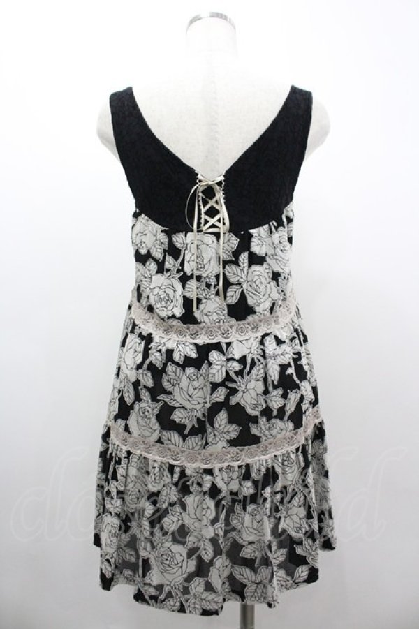 画像2: axes femme / /ローズ柄チュニック M 黒 I-26-03-10-066-AX-TO-TE-ZI (2)