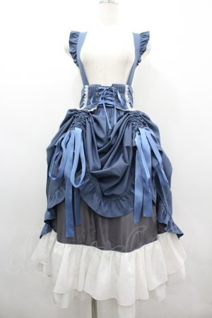 画像: Amavel / Classique Dolly Ribbon レイヤードミドルスカート  MT ブルー I-26-03-10-071-CA-SK-SA-ZI