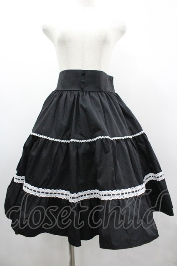 画像1: Eri Aino's collaboration / シャーロットの水曜日スカート L 黒Ｘ白 I-26-03-10-073-PU-SK-SA-ZI (1)