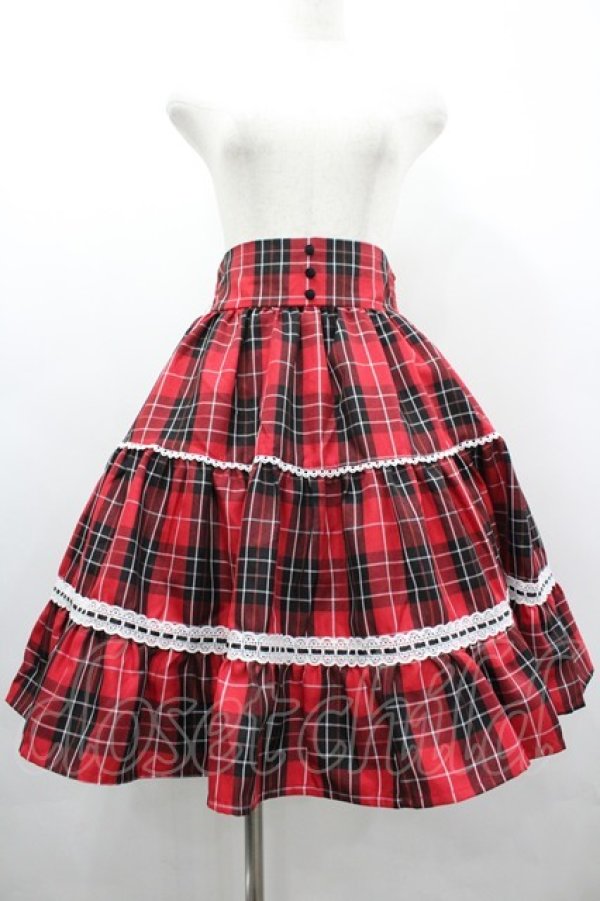 画像1: Eri Aino's collaboration / シャーロットの水曜日スカート L 赤チェック I-26-03-10-074-PU-SK-SA-ZI (1)
