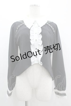 画像: DearMyLove / スタッズレースブレードブラウス LL 黒×白 I-26-03-10-008-EL-BL-TE-ZI