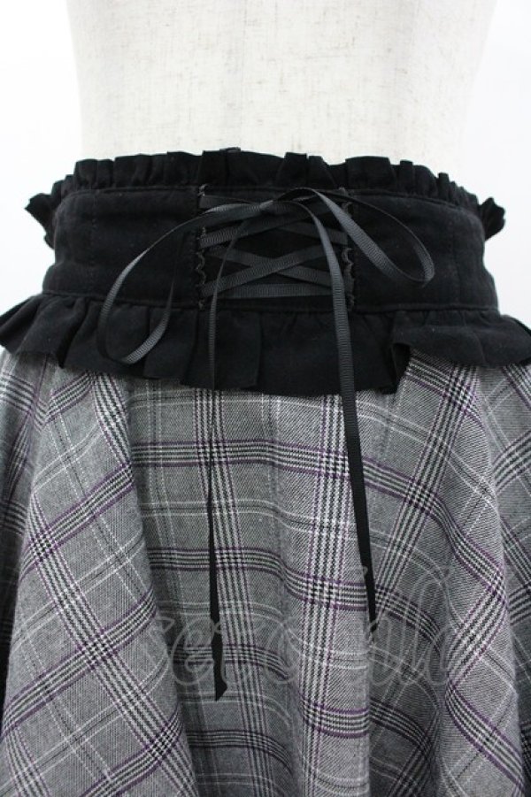画像3: Secret Honey / ウエストレースアップチェックスカート 8 グレー I-26-03-10-078-CA-SK-TE-ZI (3)