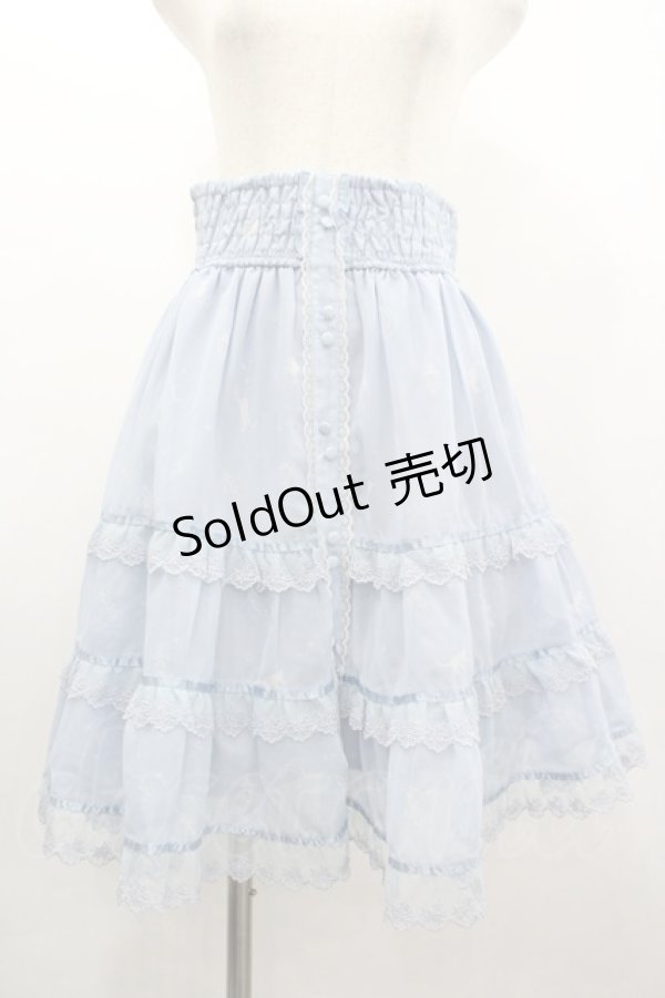 画像1: axes femme / ムーンキャットティアードスカート M サックス I-26-03-10-081-AX-SK-TE-ZI (1)