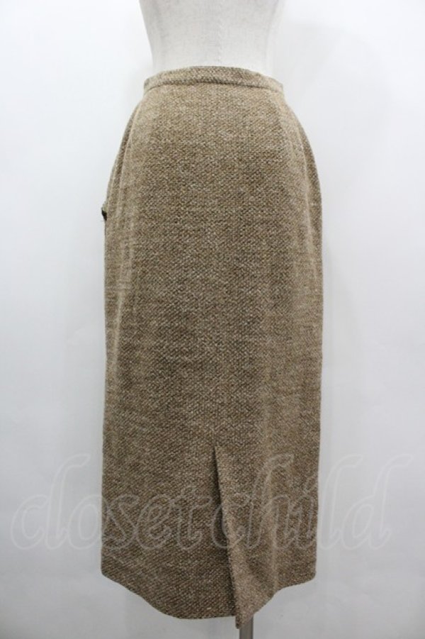 画像2: INGEBORG / クローバーボタンタイトスカート S ベージュ I-26-03-10-084-LO-SK-SA-ZI (2)