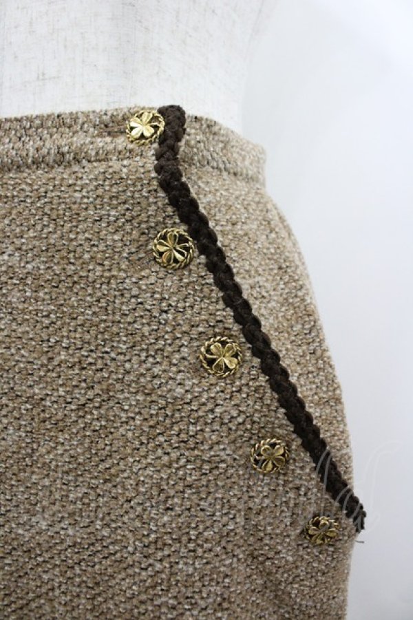 画像3: INGEBORG / クローバーボタンタイトスカート S ベージュ I-26-03-10-084-LO-SK-SA-ZI (3)