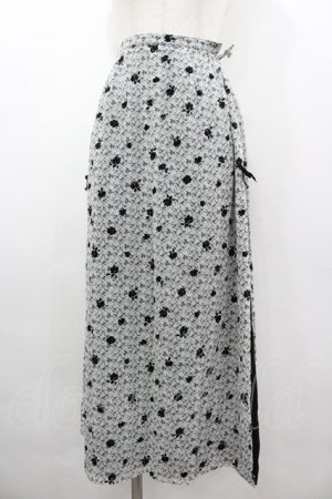 画像: INGEBORG / フロッキーバラptスカート  ホワイト×ブラック I-26-03-10-085-LO-SK-SA-ZI