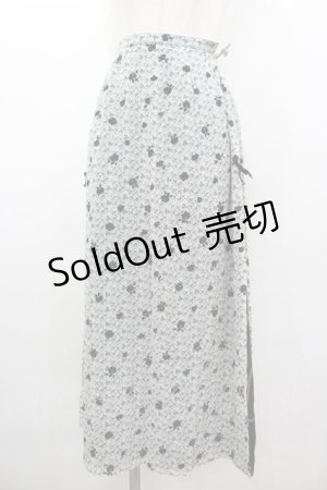 画像: INGEBORG / フロッキーバラptスカート  ホワイト×ブラック I-26-03-10-085-LO-SK-SA-ZI