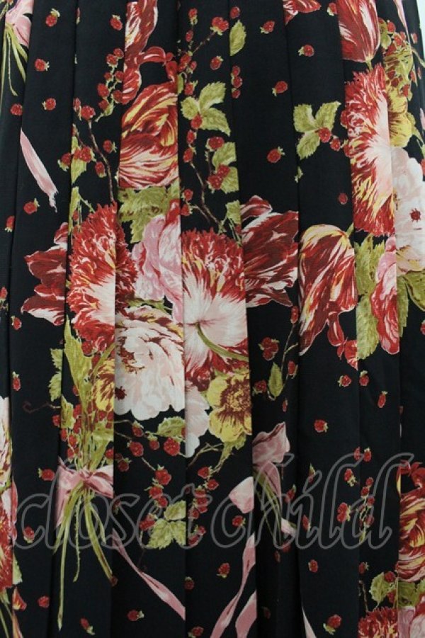 画像3: KANEKO ISAO / フラワーブーケプリーツスカート  ブラック I-26-03-10-086-EL-SK-SA-ZI (3)