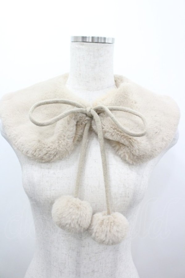 画像1: m petit by misako / ファーつけ襟  中薄橙 I-26-03-10-090-LO-ZA-SA-ZI (1)