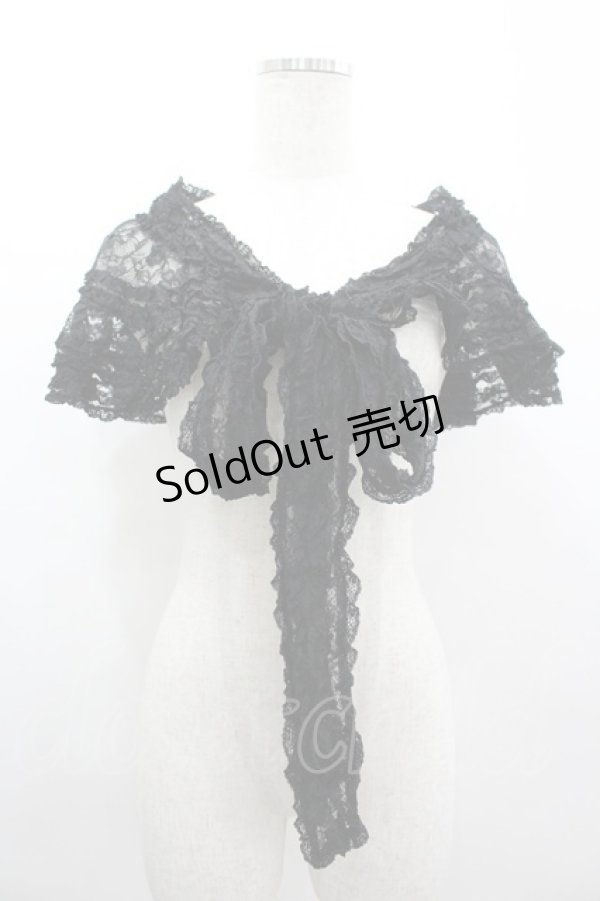 画像1: KANEKO ISAO / 総レースショール  ブラック I-26-03-10-091-EL-ZA-SA-ZI (1)