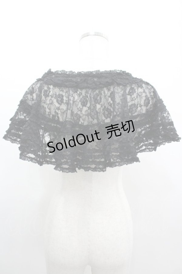 画像2: KANEKO ISAO / 総レースショール  ブラック I-26-03-10-091-EL-ZA-SA-ZI (2)