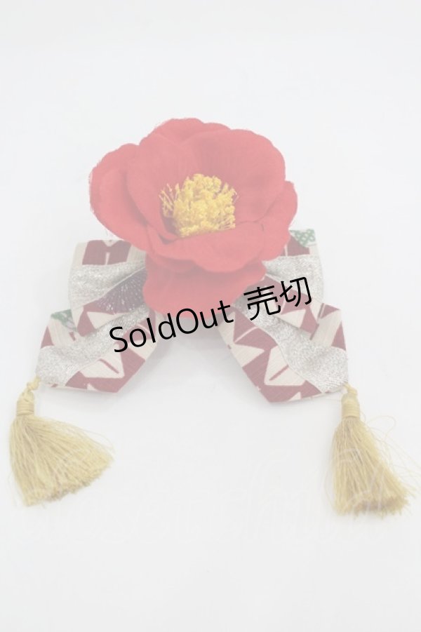 画像1: metamorphose / ハイカラ小町リボンバレッタ  えんじ I-26-03-10-094-ME-AC-SA-ZI (1)