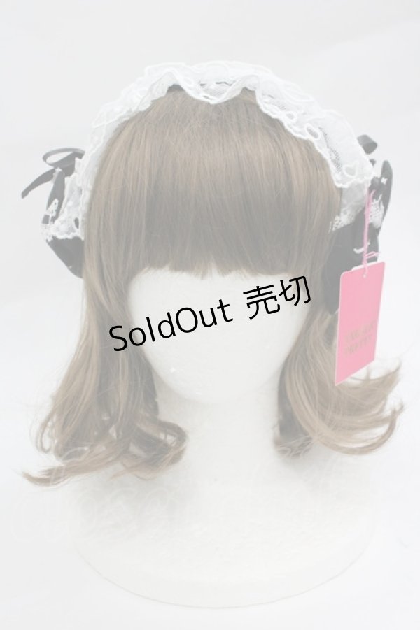 画像2: Angelic Pretty / Heartカチューシャ(無地)  黒Ｘ白 I-26-03-10-097-AP-AC-SA-ZI (2)