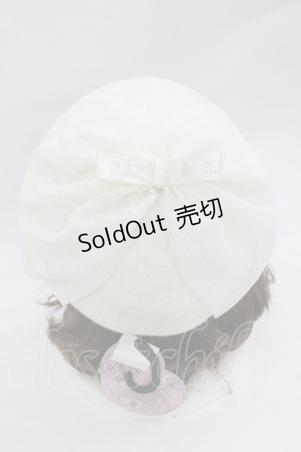 画像1: m petit by misako / AM*NIリボンベレー  アイボリー I-26-03-10-102-LO-AC-SA-ZI (1)