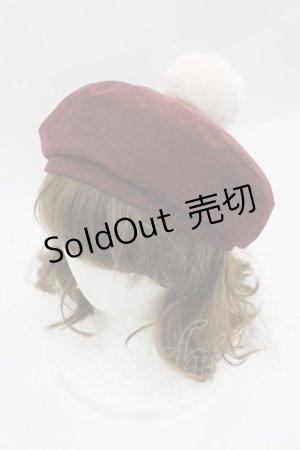 画像: Kurumi Collaboration / ノエル・ド・メモワール　ベレー帽  ワイン I-26-03-10-103-GO-AC-TE-ZI