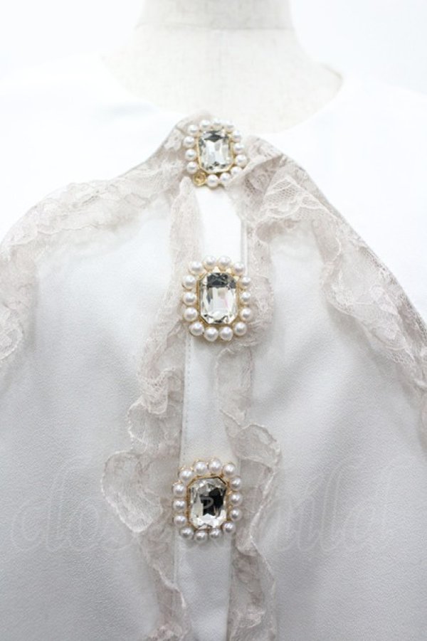 画像3: MA*RS / セーラー襟パールビジューボタンブラウス  白 I-26-03-10-010-EL-BL-TE-ZI (3)