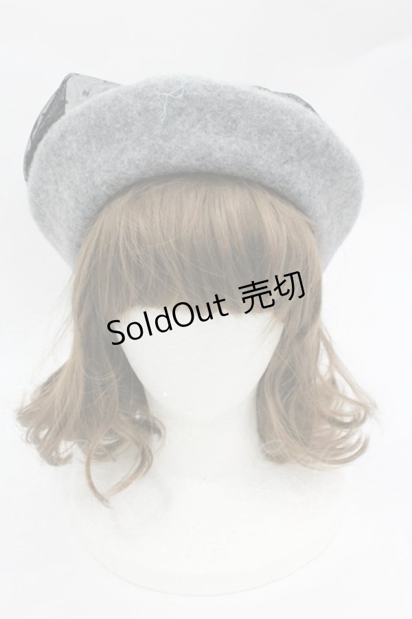 画像2: m petit by misako / AM*NIリボンベレー  グレー I-26-03-10-106-LO-AC-SA-ZI (2)