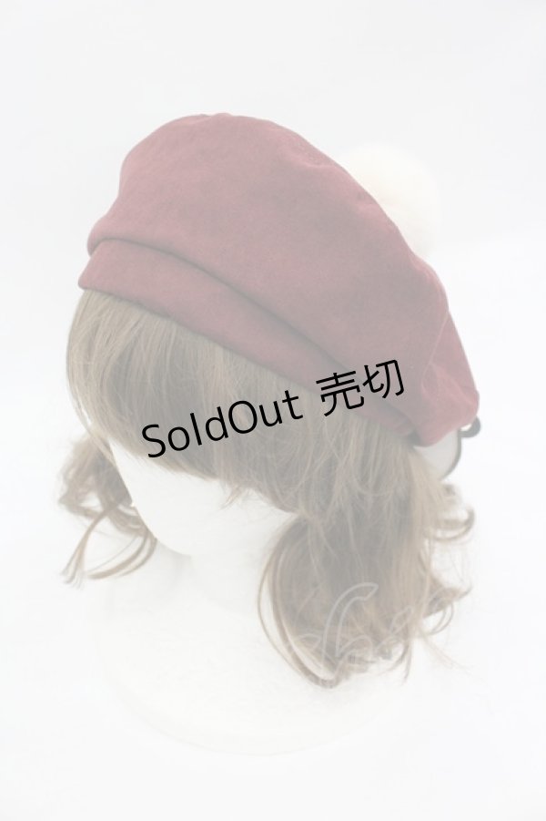 画像1: Kurumi Collaboration / KRM*ミジンコールベレー  濃赤 I-26-03-10-107-GO-AC-SA-ZI (1)