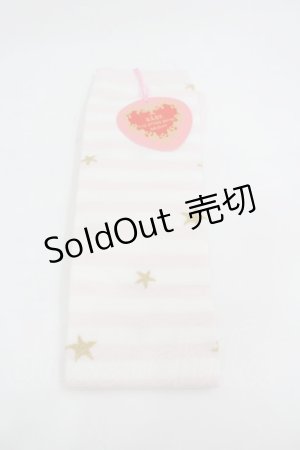 画像: BABY,THE STARS SHINE BRIGHT / スターダストボーダーオーバーニーソックス  ピンクＸ白 I-26-03-10-112-BA-ZA-SA-ZI