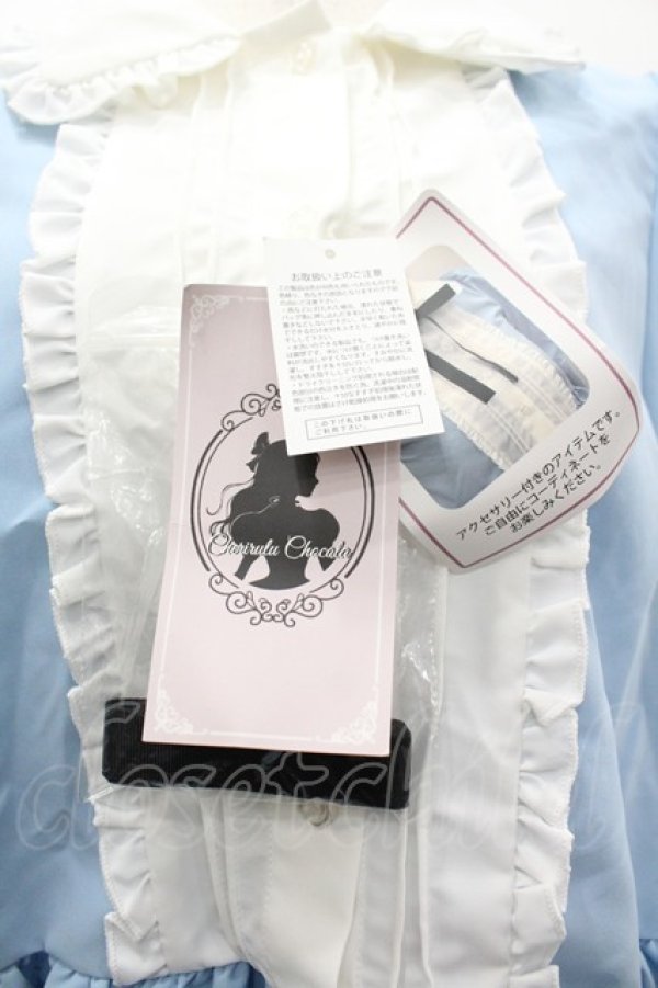 画像3: Cherirulu Chocola / MYリボンマルエリブラウス LL サックスＸ白 I-26-03-10-011-GO-BL-SA-ZI (3)