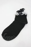 画像2: Hoshibako Works / レースリボンソックス  黒Ｘ白 I-26-03-10-124-LO-ZA-SA-ZI (2)