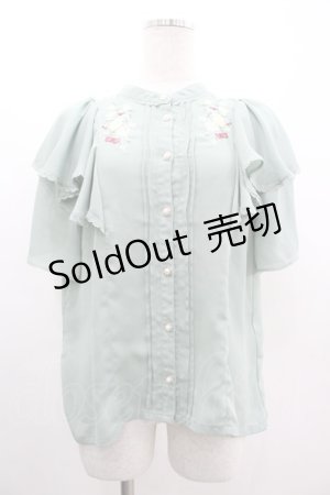 画像: axes femme / ミックスフルーツ刺繍ブラウス  グリーン I-26-03-10-002-AX-BL-SA-ZI