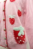 画像3: Nile Perch / いちご編み込みカーディガン  ピンクＸ赤 I-26-03-10-016-LO-TO-SA-ZI (3)