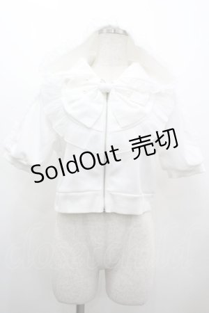 画像: Princess Melody / りぼん付き半袖ショートパーカー  白 I-26-03-10-017-EL-TO-SA-ZI