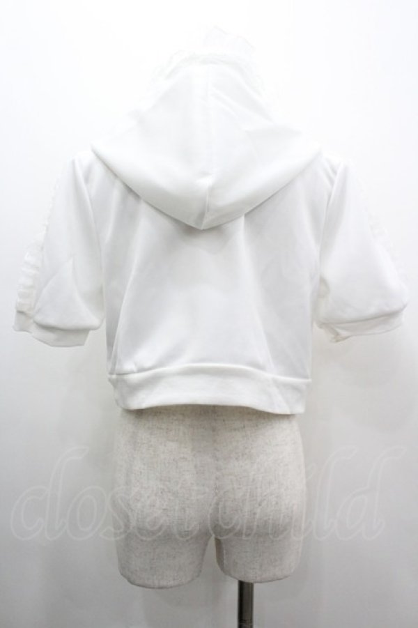 画像2: Princess Melody / りぼん付き半袖ショートパーカー  白 I-26-03-10-017-EL-TO-SA-ZI (2)