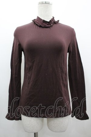 画像: Leur Getter / はしごリボンレースハイネックカットソー  ブラウン I-26-03-10-018-LU-TO-SA-ZI