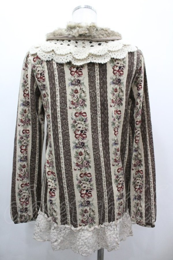 画像2: axes femme / ファーティペット付花柄プルオーバー M グレー I-26-03-10-019-AX-TO-TE-ZI (2)