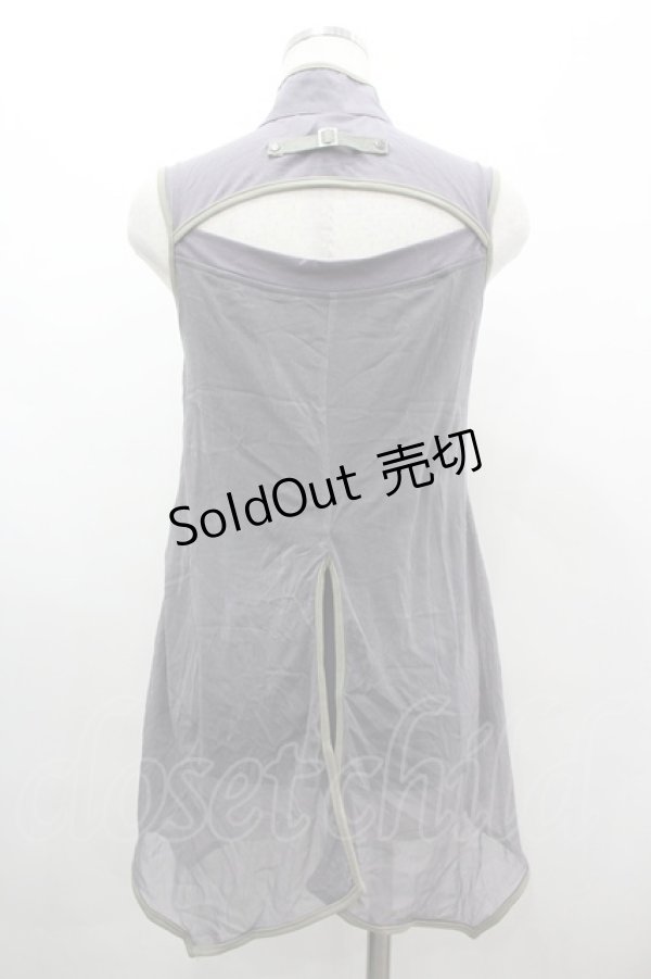 画像2: Ozz Croce / 龍ptチュール重ねチャイナトップス  グレー×グリーン I-26-03-10-026-OO-TO-SA-ZI (2)