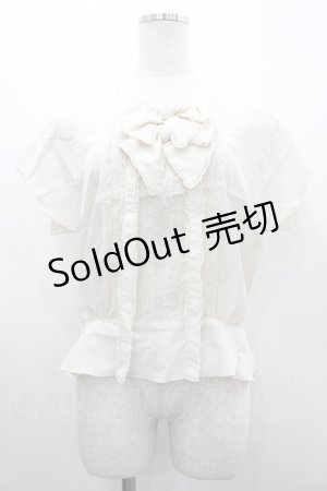 画像: PINK HOUSE / 2つリボン&レースピンタックノースリーブブラウス  アイボリー I-26-03-10-027-LO-BL-SA-ZI