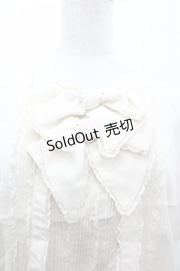 画像3: PINK HOUSE / 2つリボン&レースピンタックノースリーブブラウス  アイボリー I-26-03-10-027-LO-BL-SA-ZI (3)