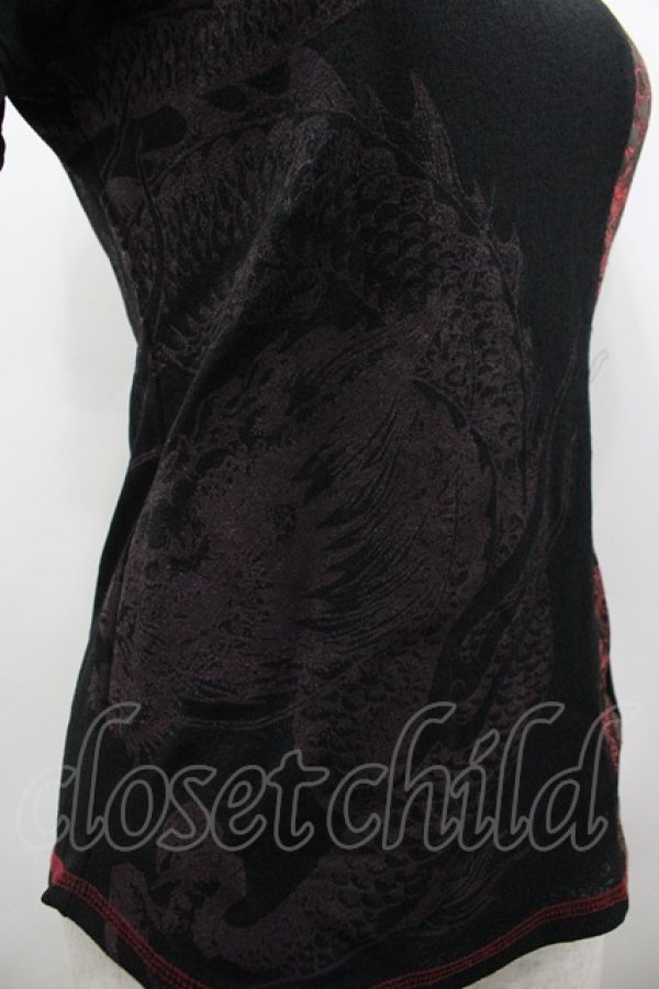 画像3: Ozz On / 龍生地切替チャイナトップス  ブラック×レッド I-26-03-12-035-OO-TO-SA-ZI (3)