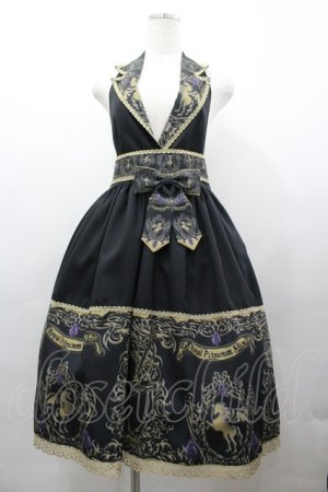 画像: Royal Princess Alice / Dark Knight Generalサロペット風ジャンパースカート  黒 I-26-03-12-048-LO-OP-SA-ZI