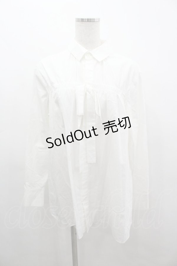 画像1: Jane Marple Dans Le Salon / フロントリボン長袖ブラウス  白 I-26-03-12-005-JM-BL-SA-ZI (1)