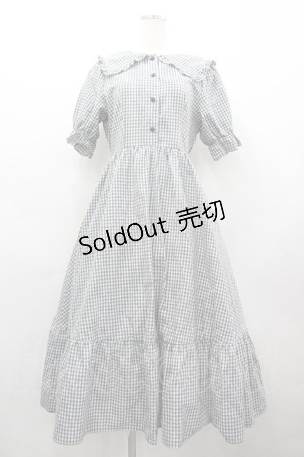 画像1: m petit by misako / AM*ギンガムCHKワンピース M 黒チェック I-26-03-12-051-LO-OP-SA-ZI (1)