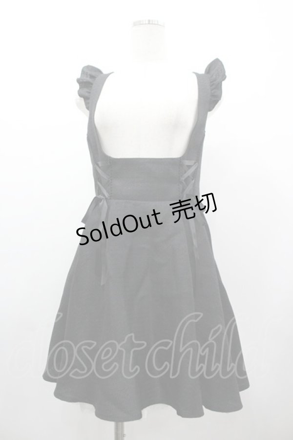 画像1: Secret Honey / サイド編み下げジャンパースカート  黒 I-26-03-12-056-CA-OP-SA-ZI (1)