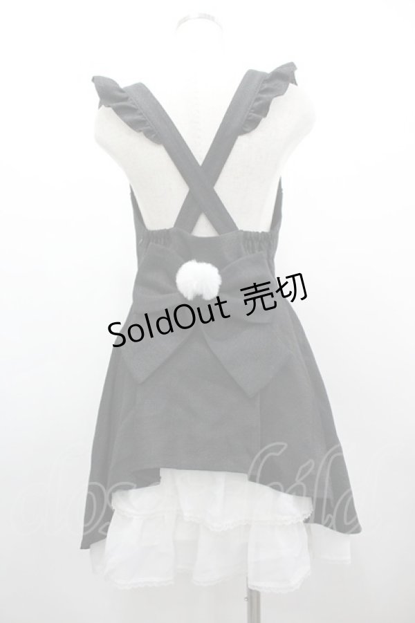 画像2: Secret Honey / サイド編み下げジャンパースカート  黒 I-26-03-12-056-CA-OP-SA-ZI (2)