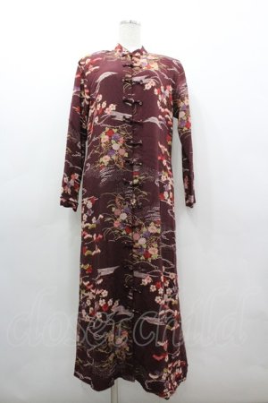 画像: KANEKO ISAO / ちりめんチャイナワンピース  パープル I-26-03-12-059-EL-OP-SA-ZI