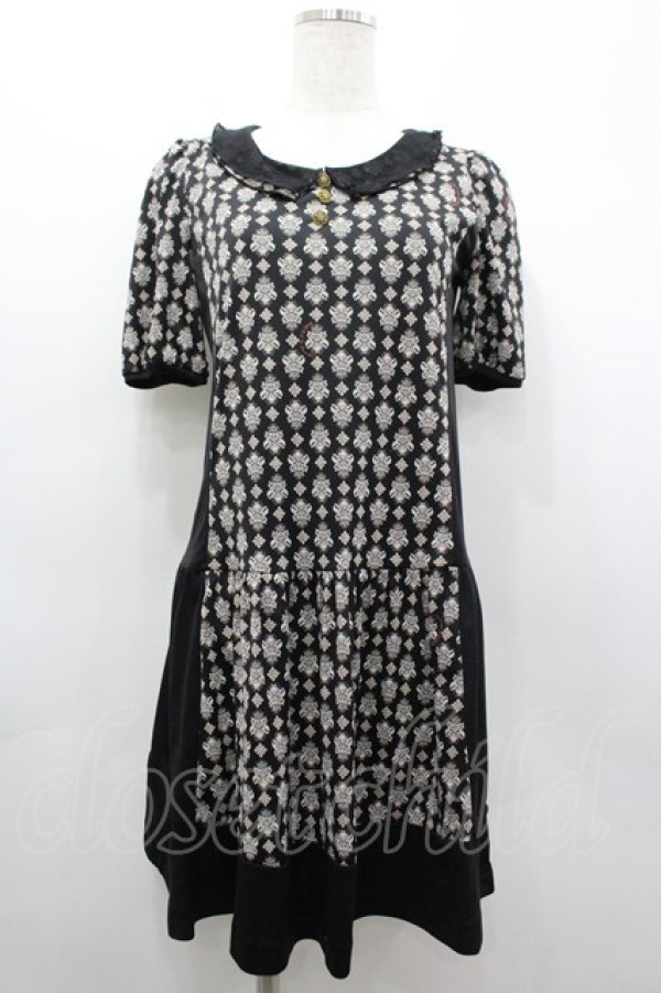 画像1: DOLLY GIRL / 切替ワンピース  黒 I-26-03-12-060-LO-OP-TE-ZI (1)