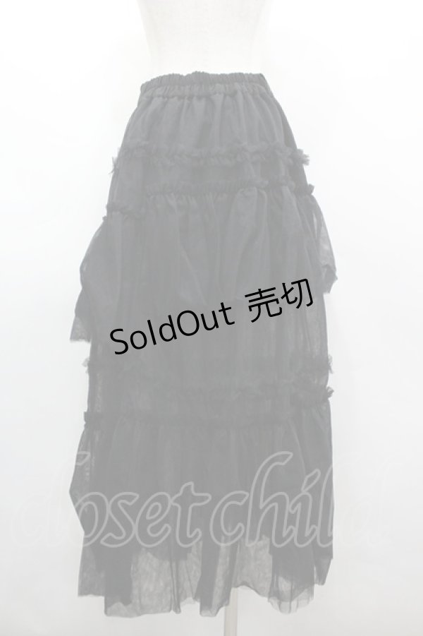 画像2: HARE / チュールフリルスカート  黒 I-26-03-12-065-GO-SK-SA-ZI (2)