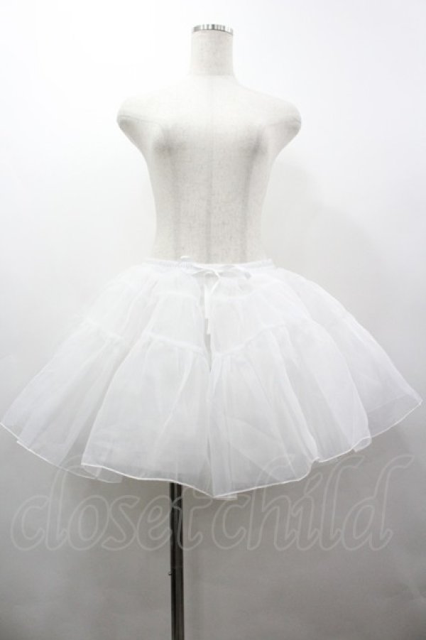 画像1: Chalmiere / ミニ丈オーガンジーパニエ  白 I-26-03-12-069-0-SK-SA-ZI (1)