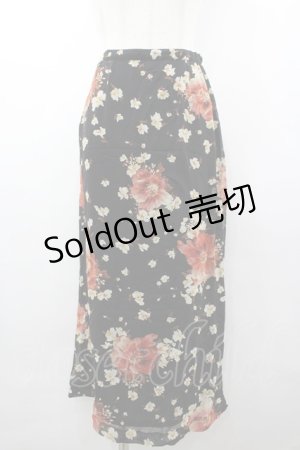 画像: INGEBORG / フラワーシフォンスカート  ブラック I-26-03-12-074-LO-SK-SA-ZI